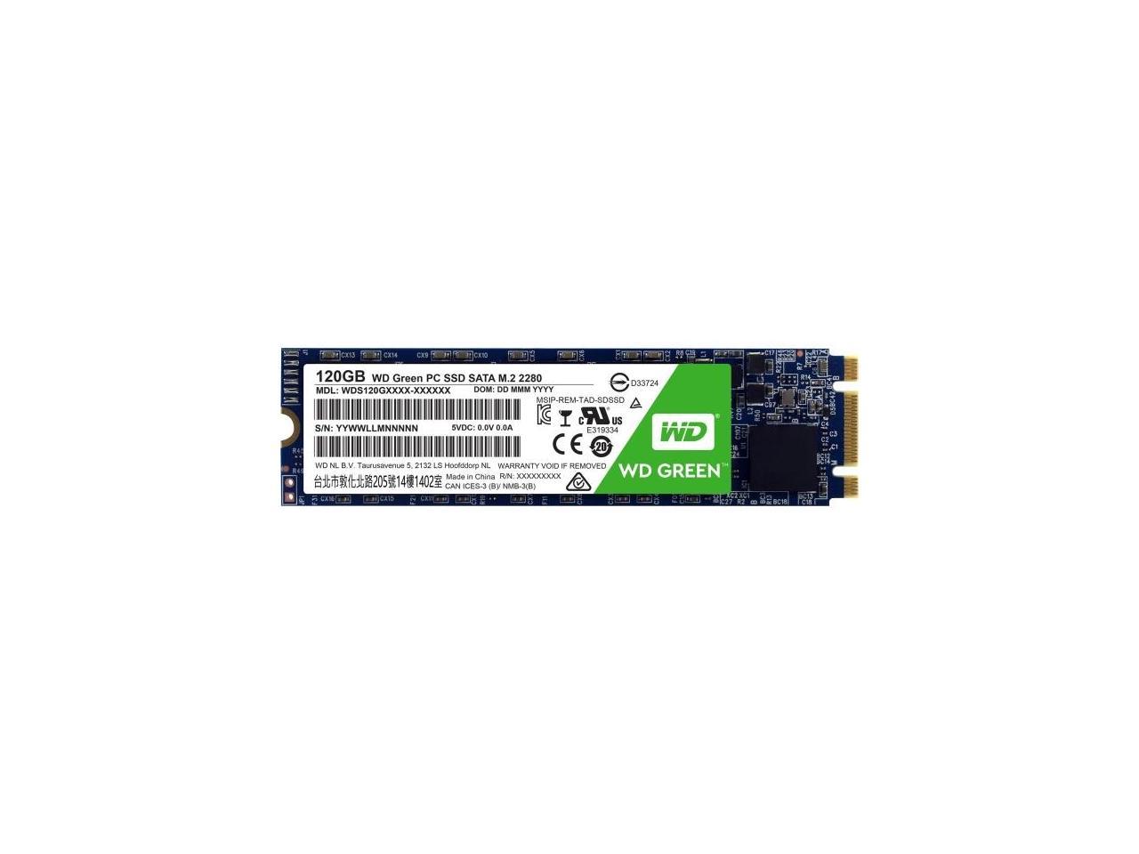 Western Digital - WDS120G1G0B - WD Green WDS120G1G0B 120 GB Solid State Drive - M.2 2280 Internal - SATA (SATA/600) -