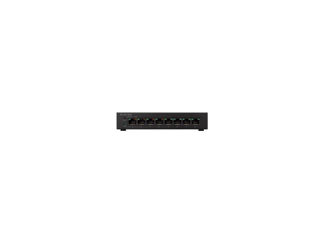 Cisco Small Business Sf110D-08Hp - Switch - 8 Ports - Unmanaged - Desktop, Wall-Mountable - SF110D-08HP-NA