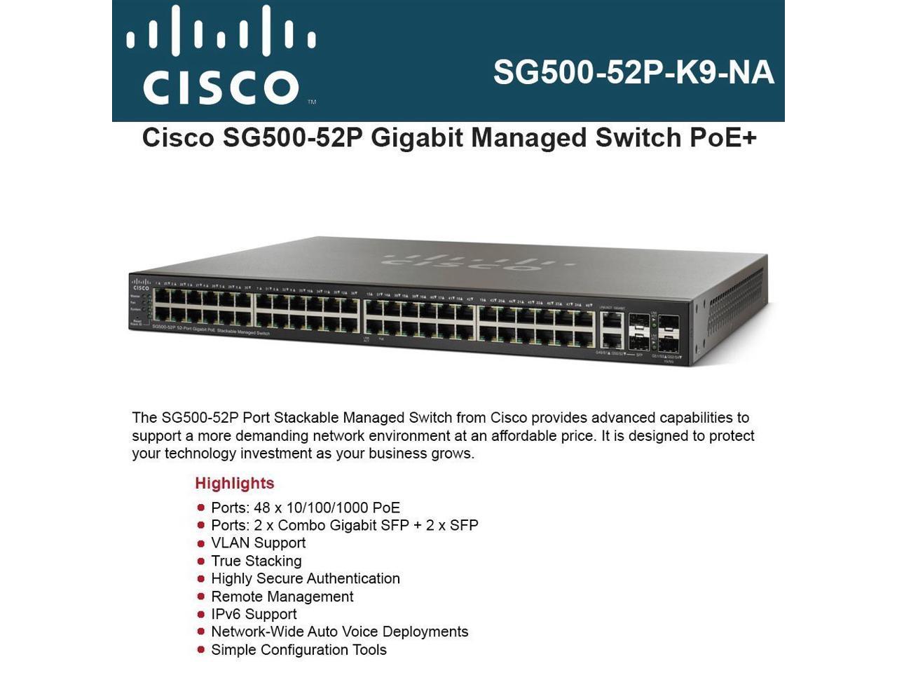 Cisco SG500-52P-K9-NA SG500 52 port Stackable PoE