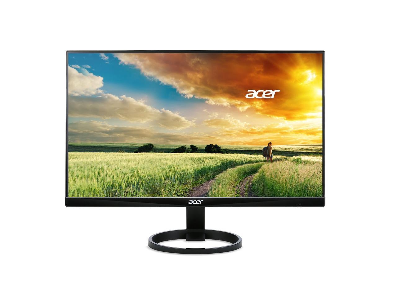 Acer R Series R240HY Black 23.8" IPS 4ms (GTG) Widescreen LED/LCD 1920 x 1080 FHD, Slim Frameless and Eco Friendly Design, Built-in Speaker, HDMI and USB Type-C