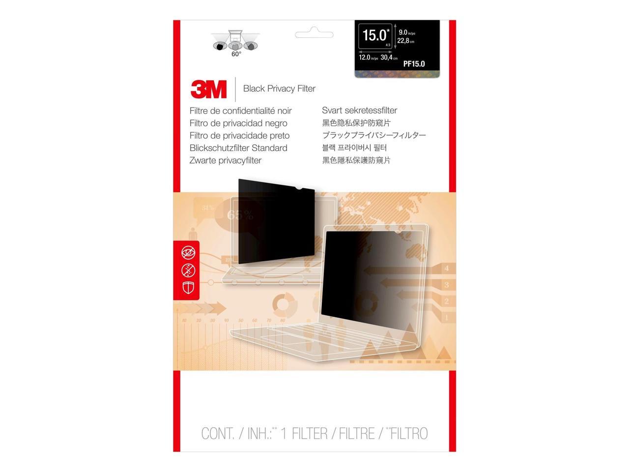 3M PF150C3B Privacy Filter For 15 Inch Standard Laptop - Notebook Privacy Filter - 15 Inch - Black