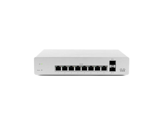 Cisco Meraki Cloud Managed Switching MS220-8P - 8 port gigabit Ethernet, 1G Uplink, POE, Requires Cloud Licensing