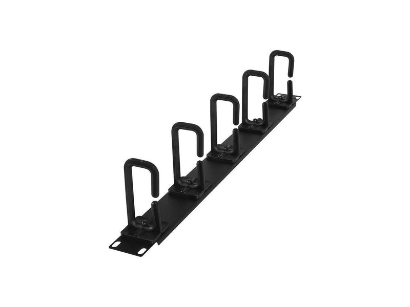 CyberPower 1U 2" Deep Flexible Ring Cable Manager - Rack Cable Management Panel - 1U Rack Height - Cold Rolled Steel, Plastic
