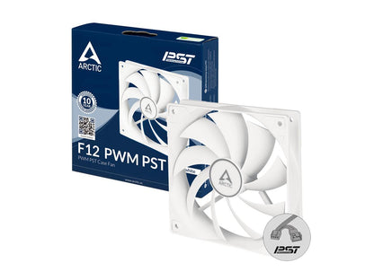 ARCTIC ACFAN00198A F12 PWM PST - 120 mm PWM PST Case Fan with PWM Sharing Technology (PST), Quiet Motor, Computer, Fan Speed: 230-1350 RPM - White