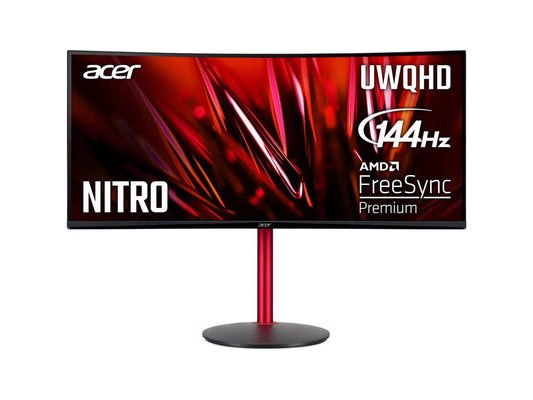 Acer Nitro XZ342CU P 34" 21:9 UWQHD 144Hz Curved VA LED LCD Gaming Monitor, Built-In Speakers, Black