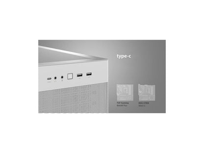ASUS AP201 Type-C Airflow-focused Micro-ATX,Mini-ITX Computer Case, Support 360/280 Liquid Cooling White