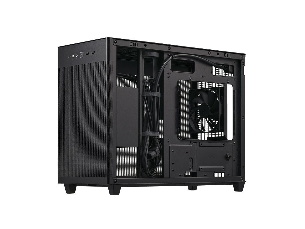 ASUS AP201 Type-C Airflow-focused Micro-ATX,Mini-ITX Computer Case, Support 360/280 Liquid Cooling - Black