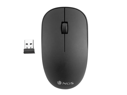 NGS 2.4GhZ Wireless Optical Mouse, Easy Alpha - Black