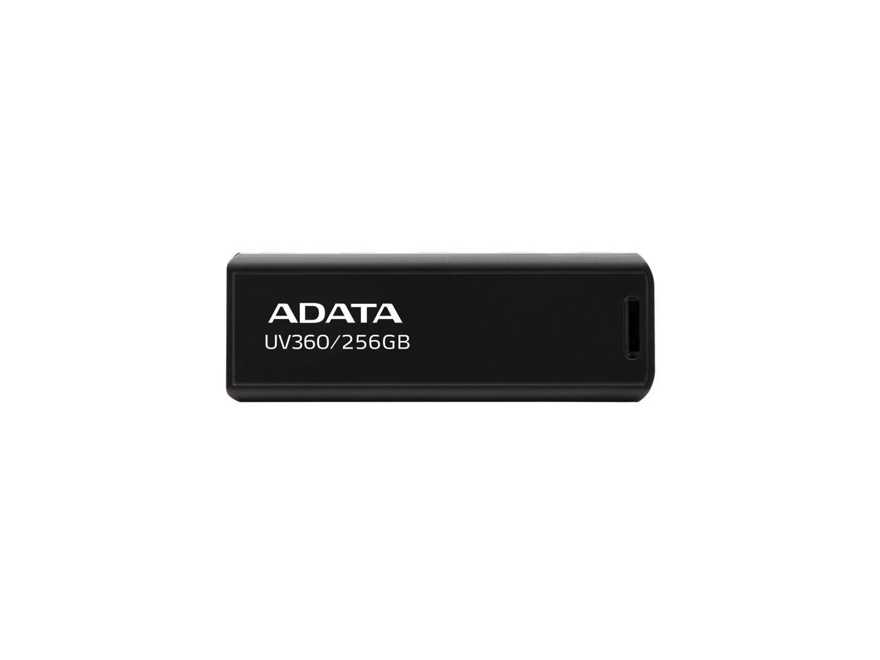 256GB AData UV360 USB3.2 Flash Drive Black w/ Sliding USB Connector