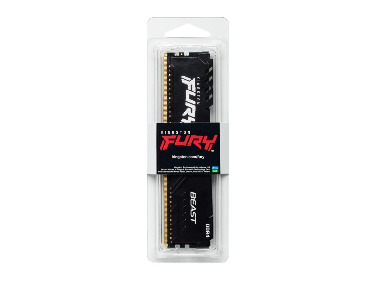 Kingston Fury Beast 16GB 288-Pin PC RAM DDR4 3200 (PC4 25600) Memory (Desktop Memory) Model KF432C16BB/16