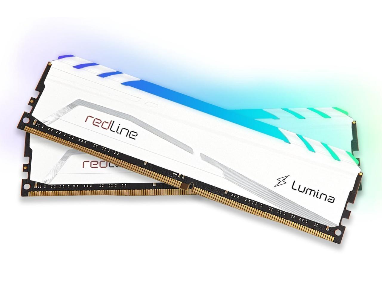 16GB Mushkin Redline Lumina RGB DDR4 3600MHz PC4-28800 CL14 Dual Channel Kit - White