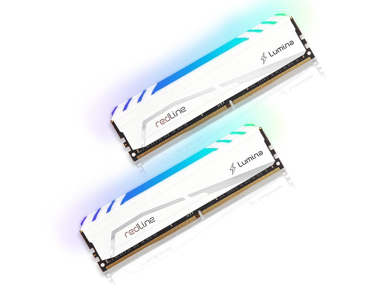 32GB Mushkin Redline Lumina RGB DDR4 3600MHz PC4-28800 CL18 Dual Channel Kit - White