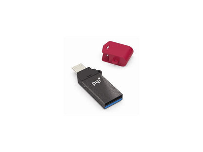 64GB PQI Connect 301 OTG USB Flash Drive - USB3.0 Red Edition