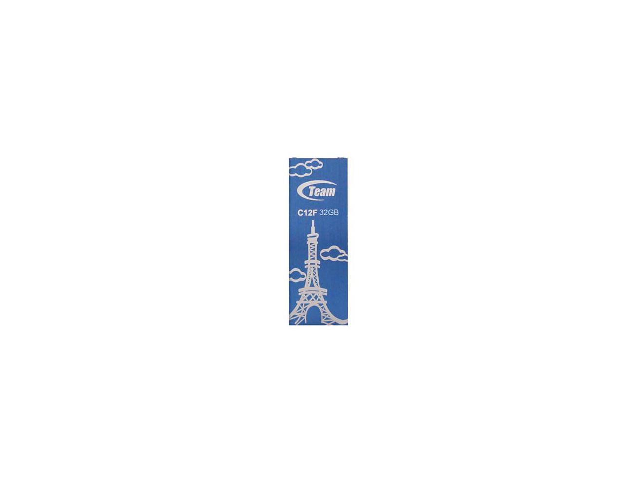 32GB Team C12F Bookmark USB2.0 Flash Drive (Eiffel Tower) Blue