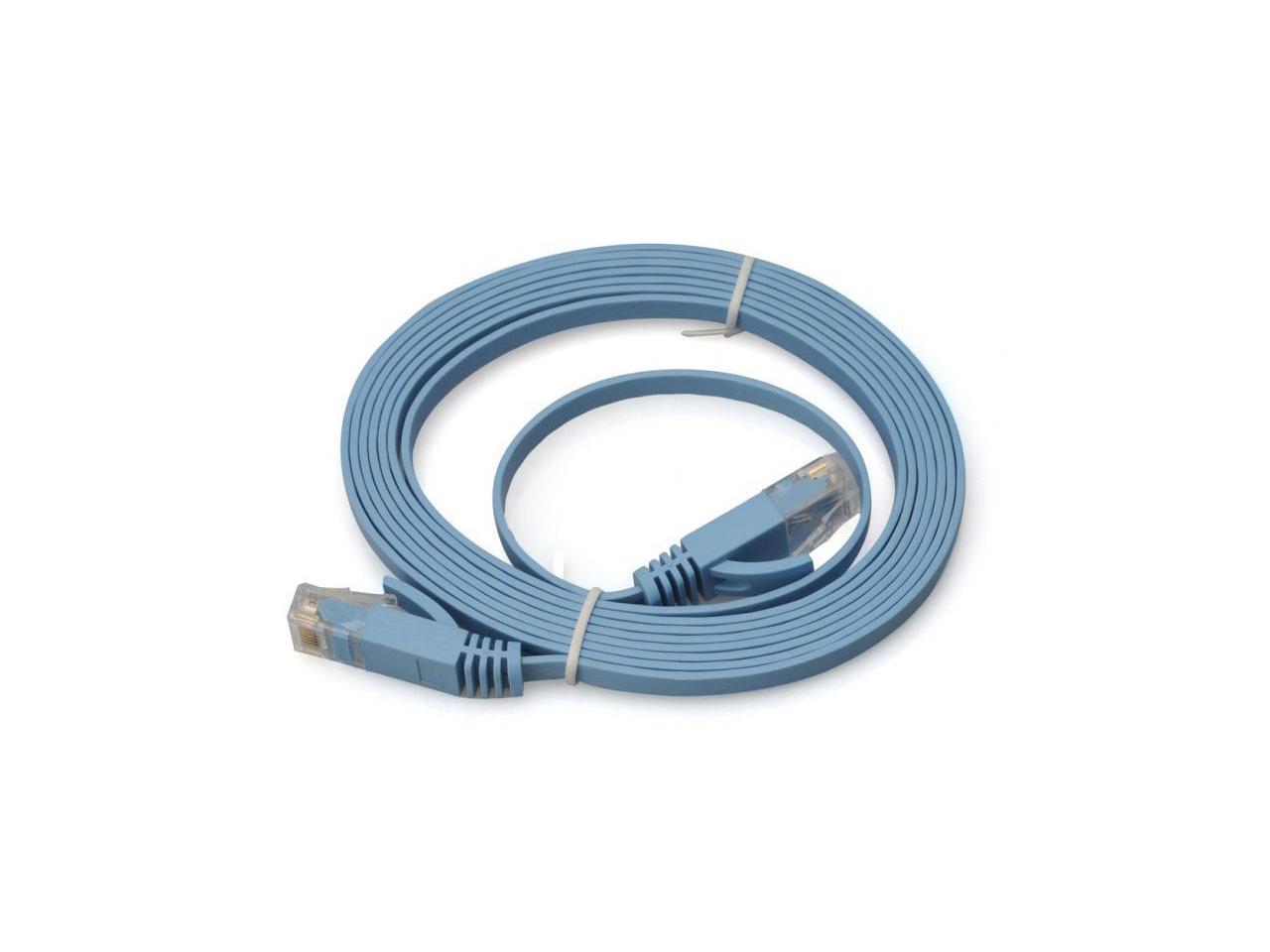 NEON Network Cable CAT6 RJ45 UTP Flat Snagless 15ft Blue. Model Cat6e-5m-LBLSN