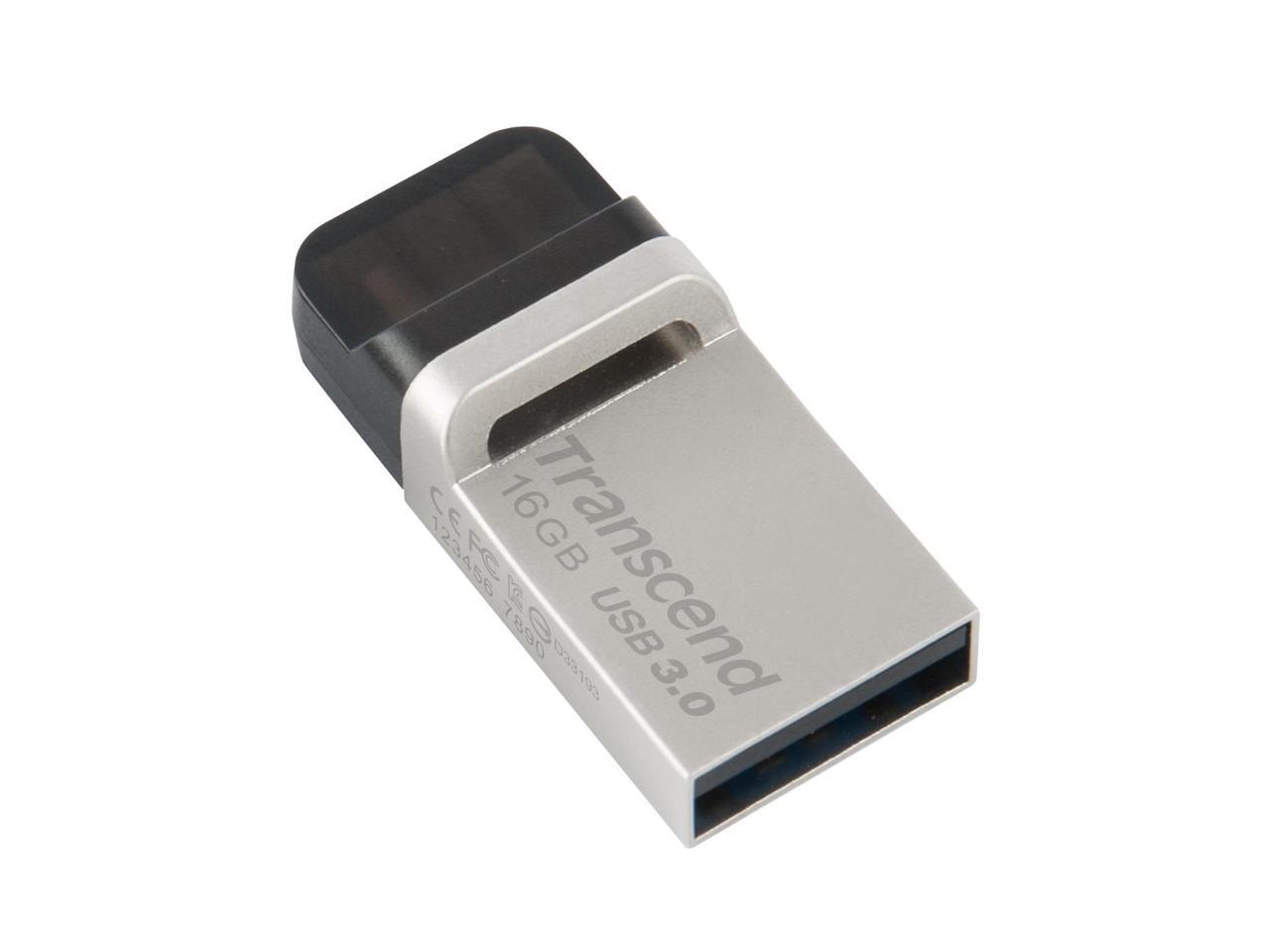 16GB Transcend Jetflash 880S OTG USB3.0 Flash Drive - Silver Edition