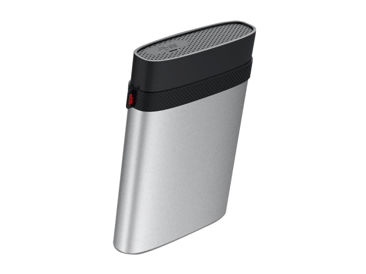 2TB Silicon Power Armor A85 Silver USB3.0 Rugged Portable Hard Drive