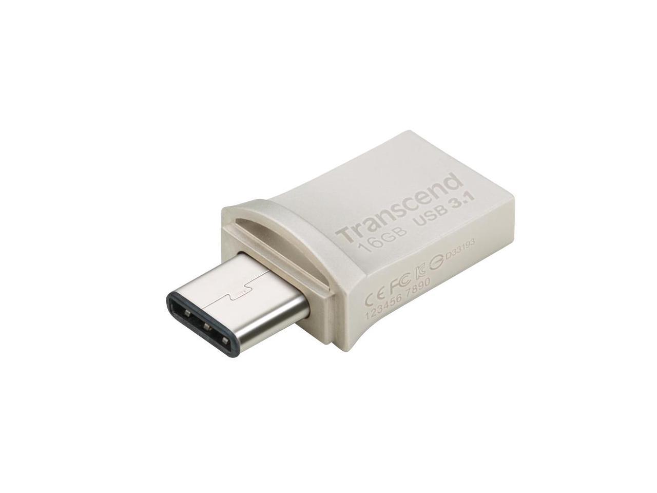 16GB Transcend JetFlash 890S OTG Flash Drive with USB3.1 and USB Type-C Connectors