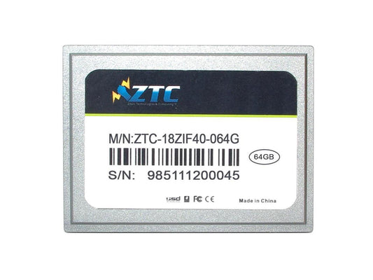 ZTC Cyclone 64GB  40-pin ZIF 1.8-inch PATA SSD Enhanced Solid State Drive - ZTC-18ZIF40-064G