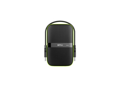 5TB Silicon Power Armor A60 Shockproof Portable Hard Drive - USB3.0 - Black/Green Edition