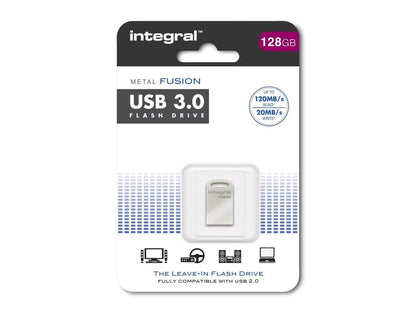 128GB Integral Metal Fusion USB3.0 Flash Drive - Ultra-small (speed up to 120MB/sec)