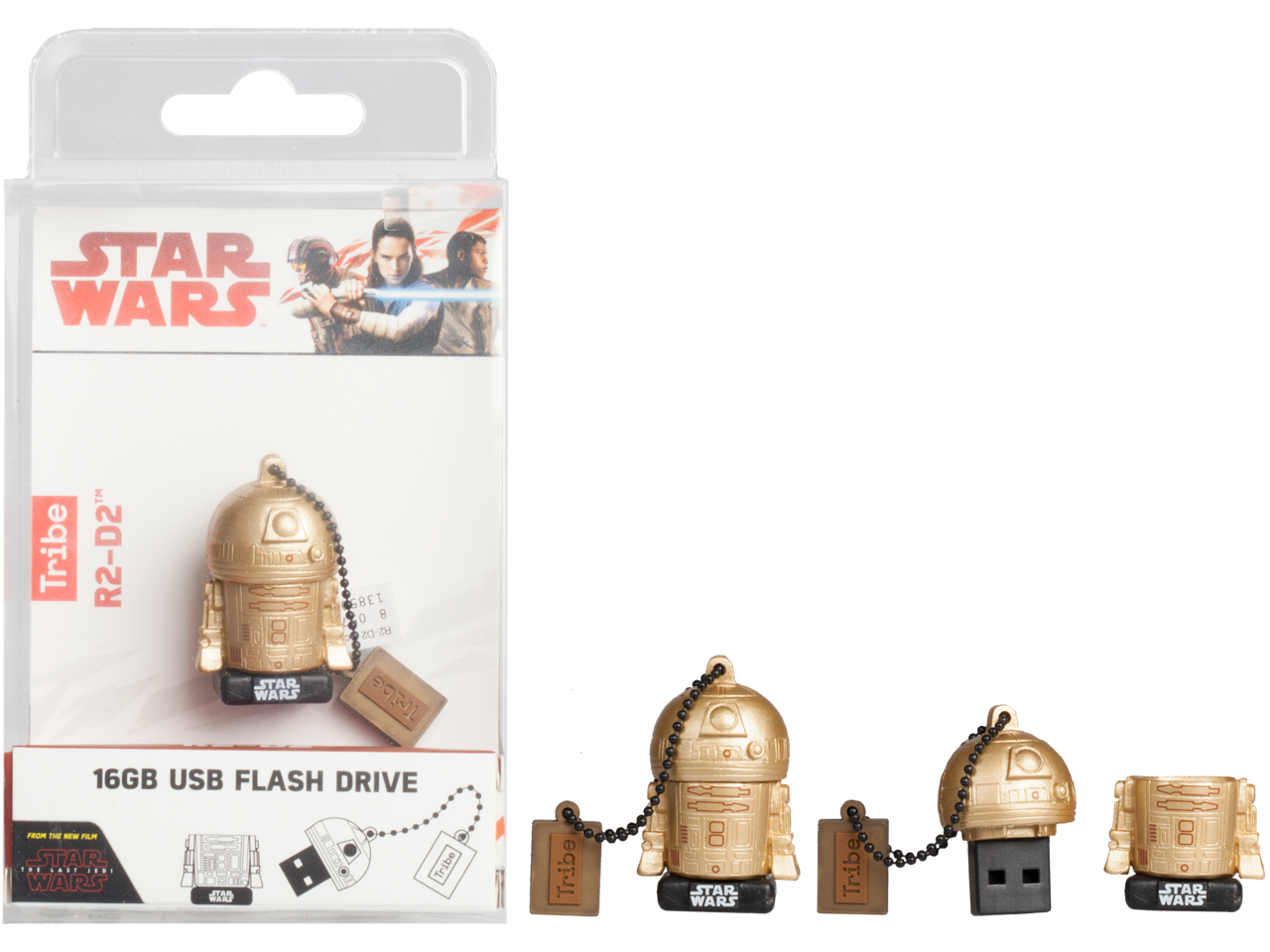 16GB Star Wars TLJ R2-D2 Gold USB Flash Drive