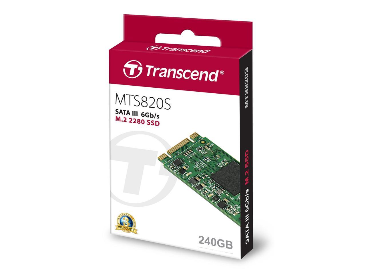 240GB Transcend M.2 SATA III 6Gb/s SSD MTS820S 3D TLC Flash 80mm Form Factor