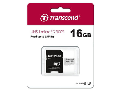 16GB Transcend 300S microSDHC UHS-I CL10 Memory Card with SD Adapter 95MB/sec