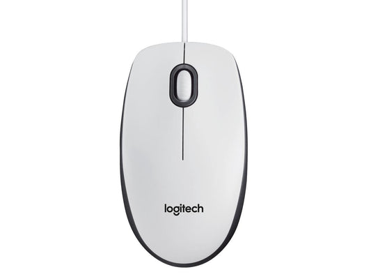 Logitech M100 USB Wired Optical Mouse - White