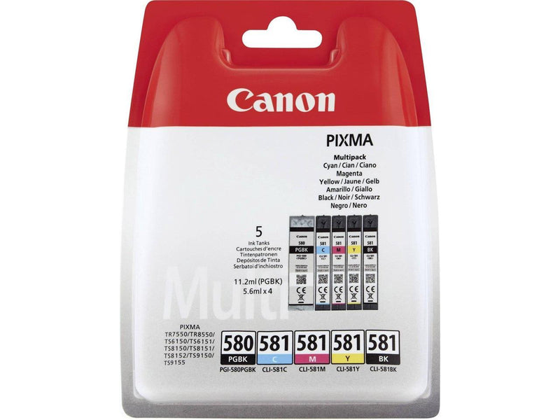 Canon PGI-580 Black, Yellow, Cyan, Magenta Ink Cartridge
