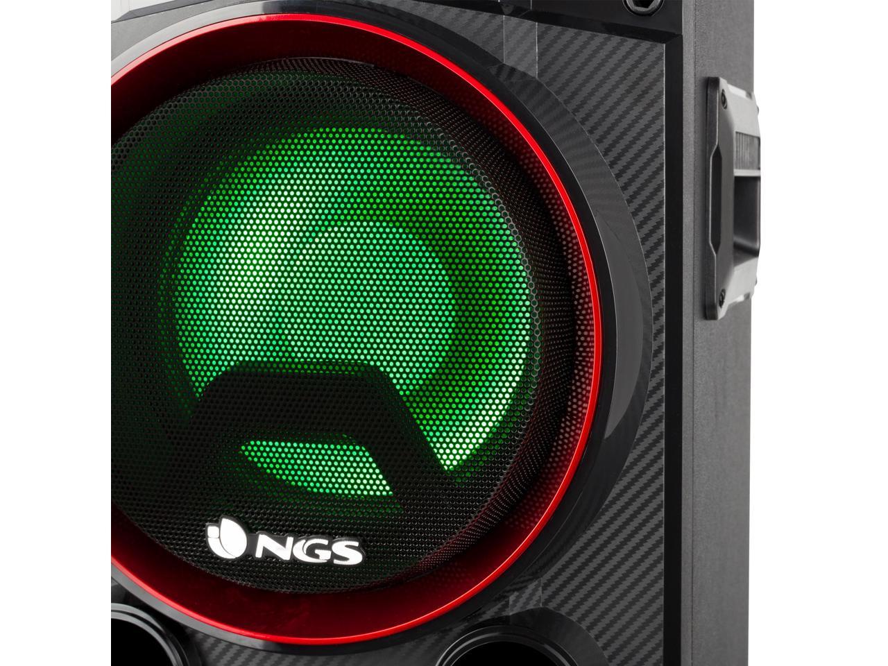 NGS Wild Punk Premium 300W Double 8u201d Bluetooth Woofer Speaker, FM Radio, USB Port, Aux Input