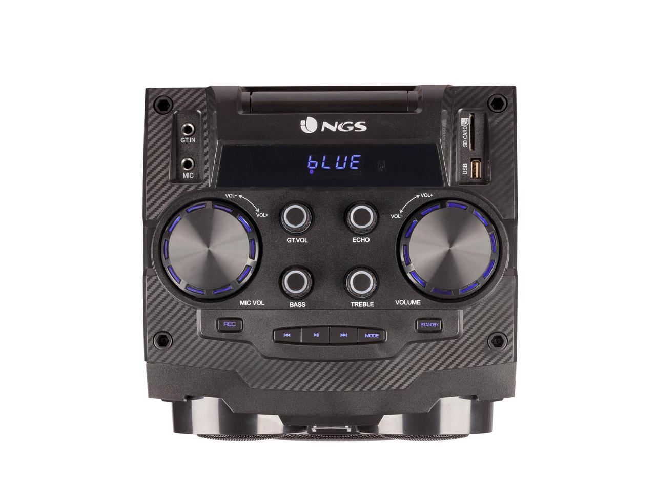 NGS Wild Punk Premium 300W Double 8u201d Bluetooth Woofer Speaker, FM Radio, USB Port, Aux Input