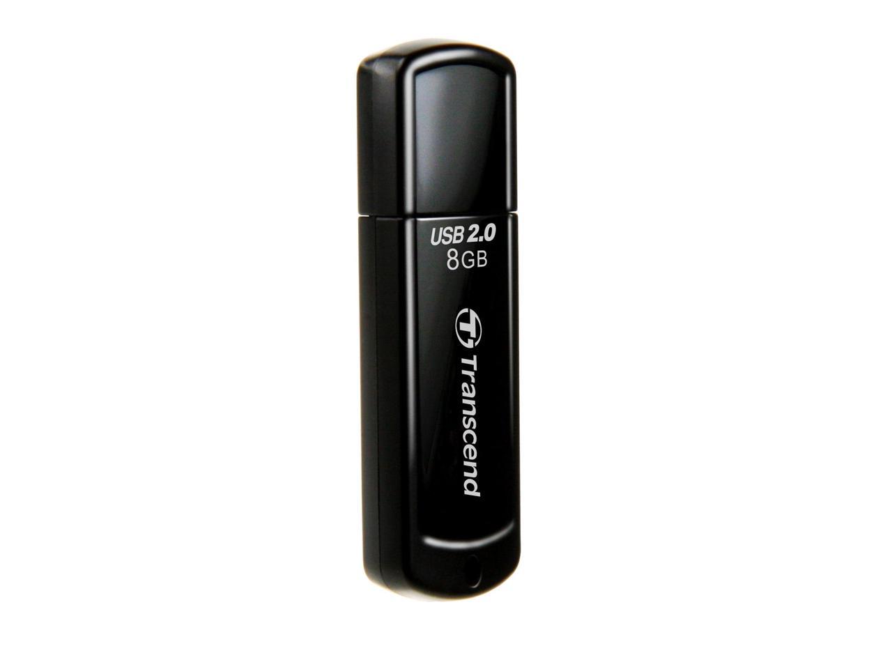Transcend JetFlash 350 8 GB USB 2.0 Flash Drive - Black - 1 Pack