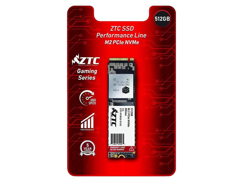 ZTC M.2 NVMe PCIe 80mm SSD Astounding Performance and High-Endurance Great Upgrade for Gaming (512GB, 512GB)
