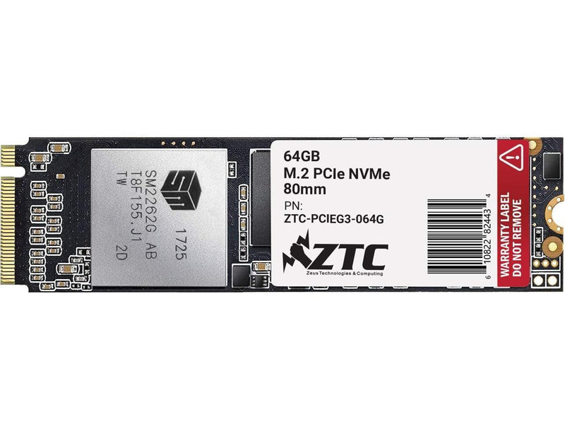 ZTC 64GB M.2 NVMe PCIe 80mm SSD Astounding Performance and High-Endurance Great Upgrade for Gaming Model ZTC-PCIEG3-064G