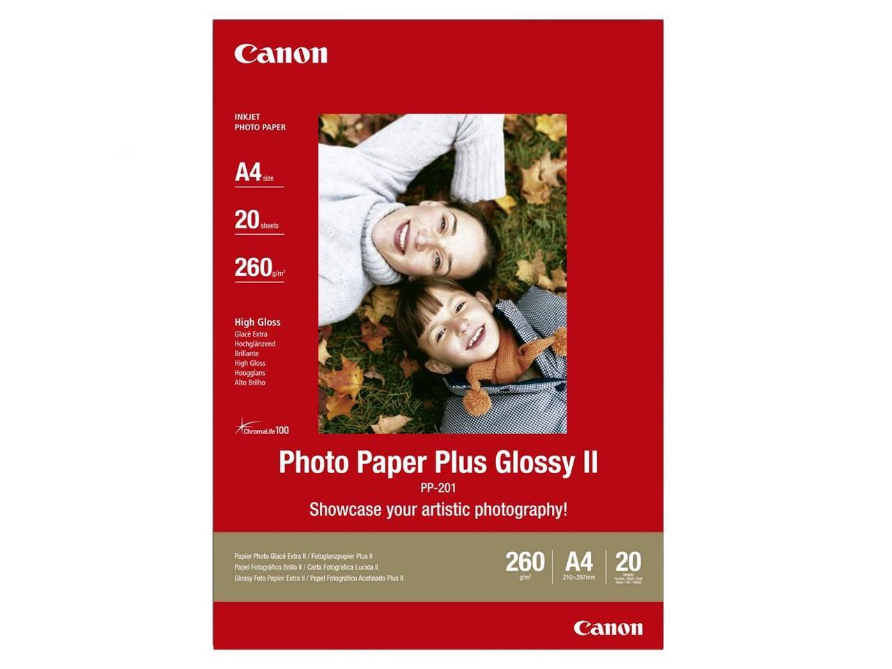 Canon Plus II Glossy White A4 (8x11") Photo Paper - 20 Sheets