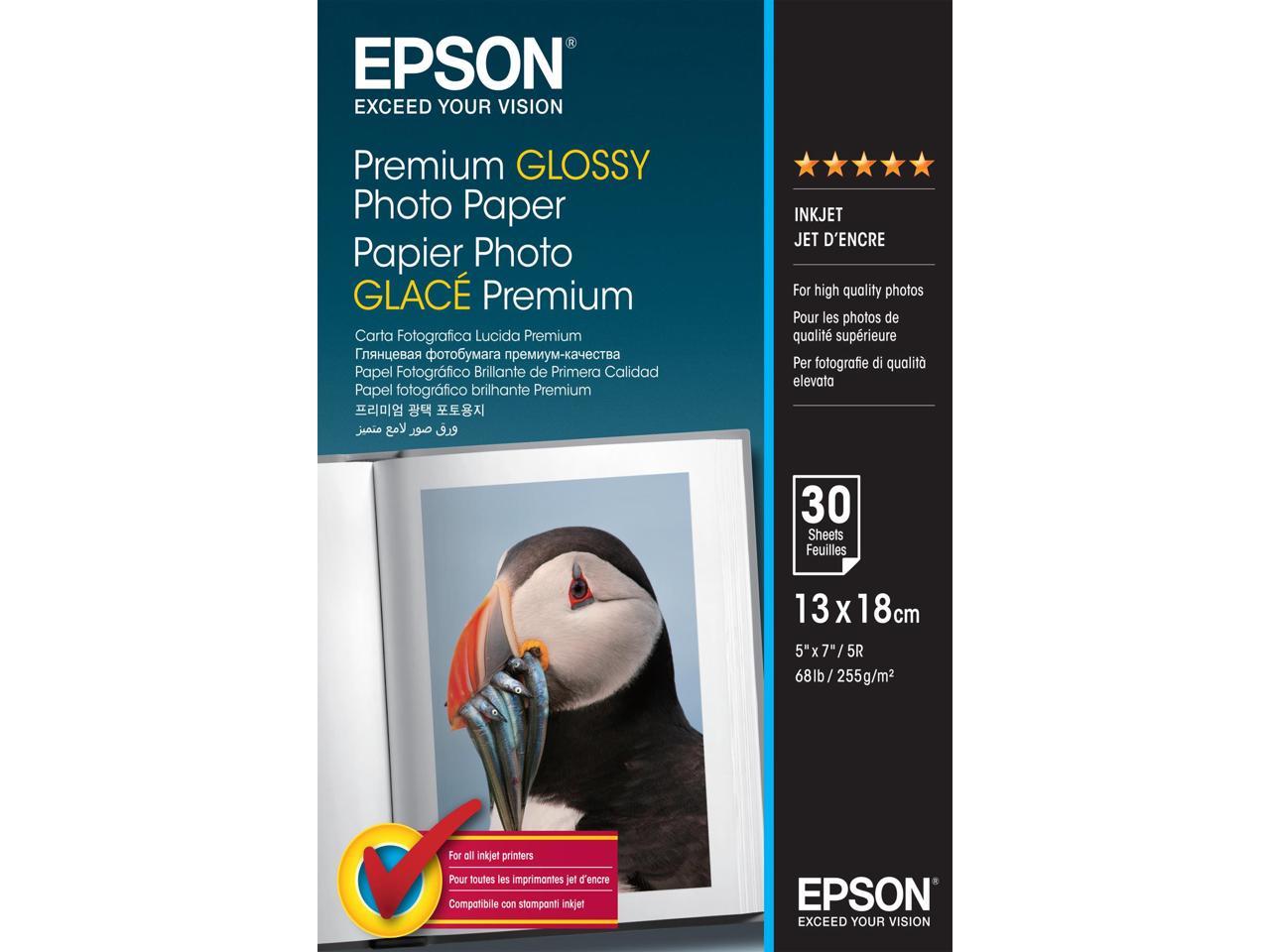 Epson Premium 5x7 Glossy Photo Paper - 30 Sheets
