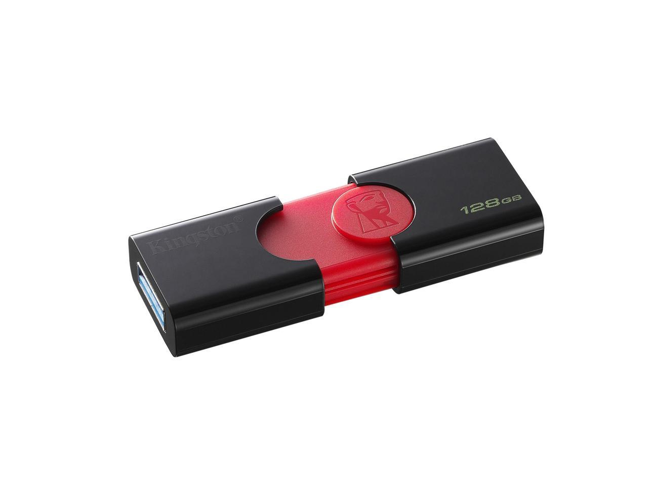 Kingston 128GB DataTraveler 106 USB 3.1 Flash Drive - Piano Black, Red