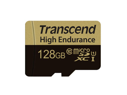 transcend ts128gusdxc10v information 128gb high endurance microsd memory card with adapter