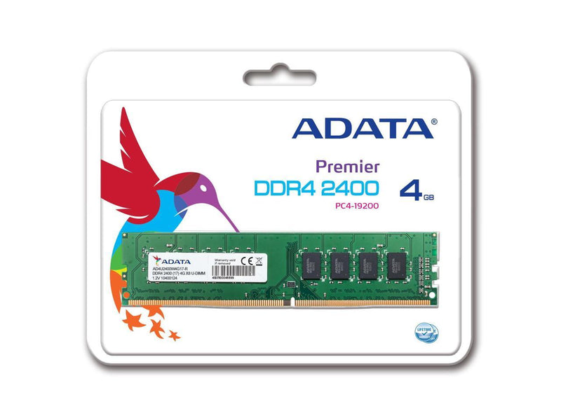 4GB AData DDR4 2400MHz PC4-19200 CL17 Desktop Memory Module 288 Pins