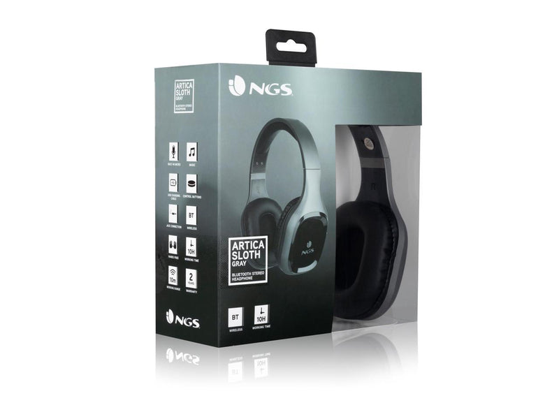 NGS Artica Sloth Wireless BT Headphones, Gray