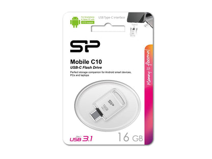 16GB Silicon Power Mobile C10 Android USB3.1 Type-C Flash Drive White