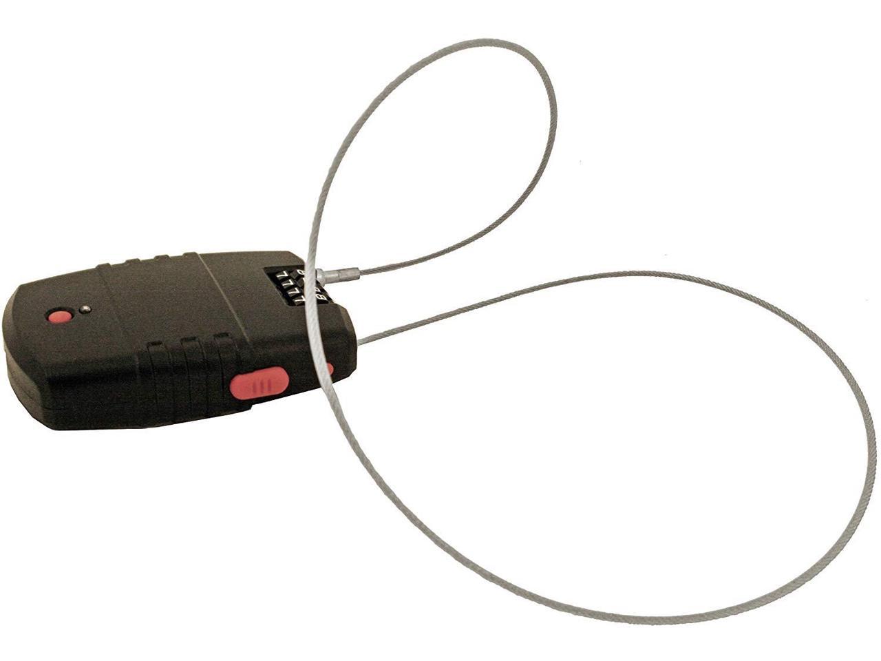EyezOff Retractable Cable Lock, 4-Dial Lock, Motion Sensor Alarm (dia 2.0mm x 60cm) incl. batteries