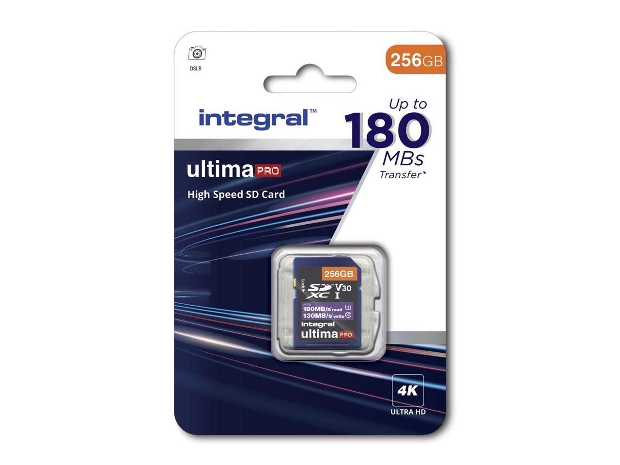 Integral 256GB Ultima Pro SDXC CL10 180MB/sec Memory Card (INSDX256G-180V30)