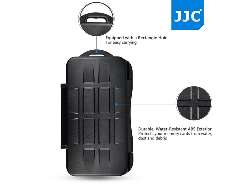 JJC Anti-shock Water-resistant CF SD Micro SD Card Holder Camera Memory Card Case Cover Protector For 2CF+2SD+4 MicroSD Card