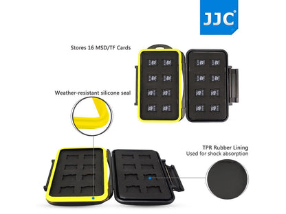 JJC MC-MSD16 Anti-shock Water-resistant Hard Holder Storage Camera Memory Card Case Protector For 16 PCS Micro SD Cards