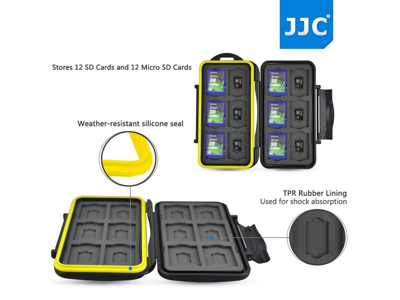 JJC Water-resistant Shockproof SD Card Holder Storage Camera Memory Card Bag Case Protector Cover For 12 SD+12 Micro SD Cards