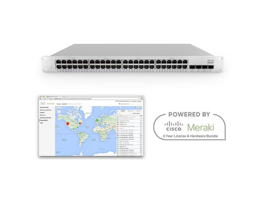 Cisco Meraki MS225-48 48 Port Gigabit Switch Includes 5 Year Enterprise License