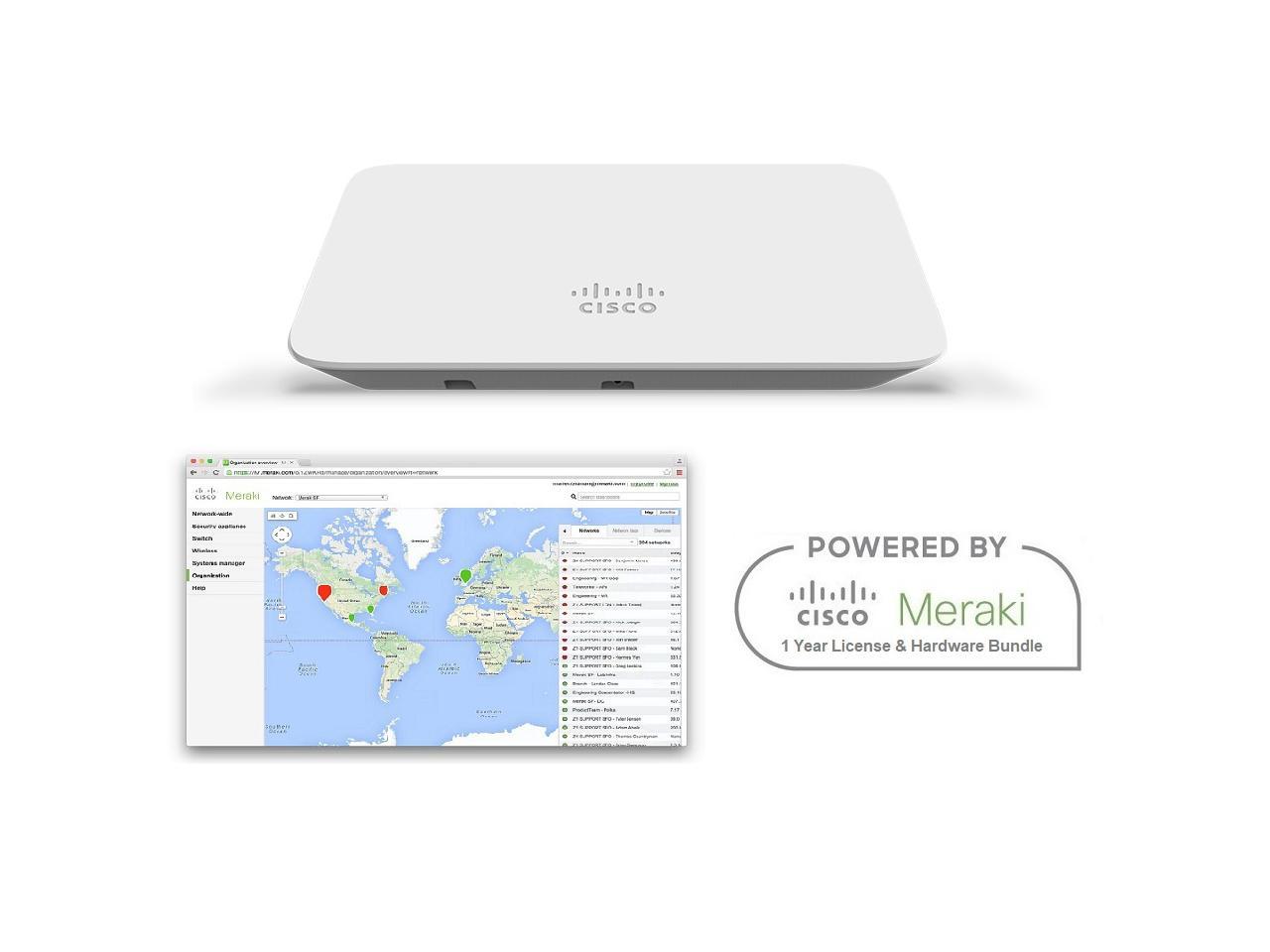 Cisco Meraki MR20 802.11ac Wave 2 Wireless Access Point Includes 1 Year License Bundle