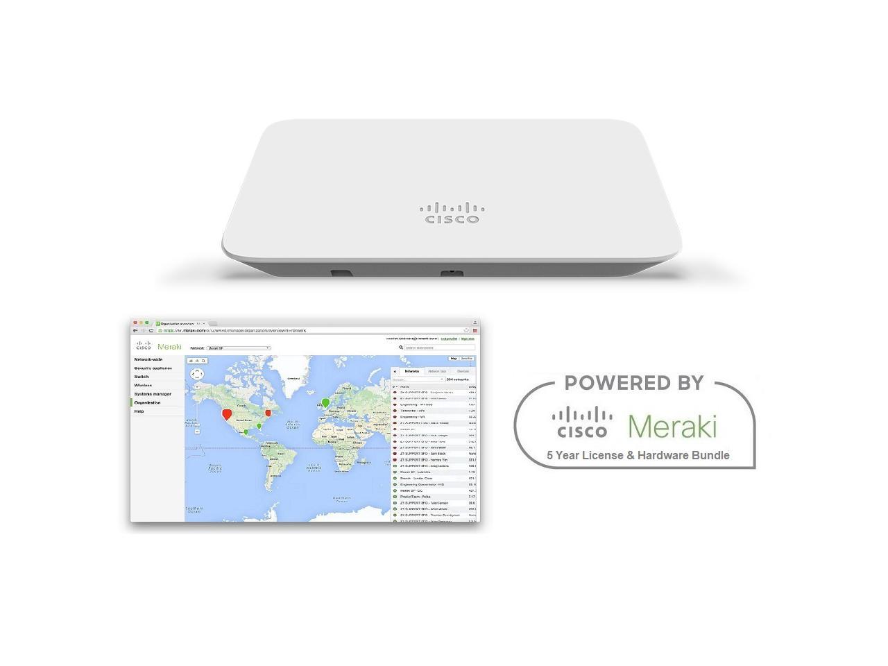 Cisco Meraki MR20 802.11ac Wave 2 Wireless Access Point Includes 5 Year License Bundle